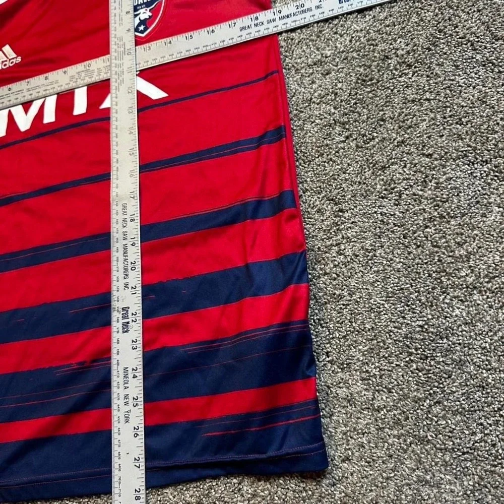 Adidas FC Dallas soccer futbol shirt‎ jersey in red and navy